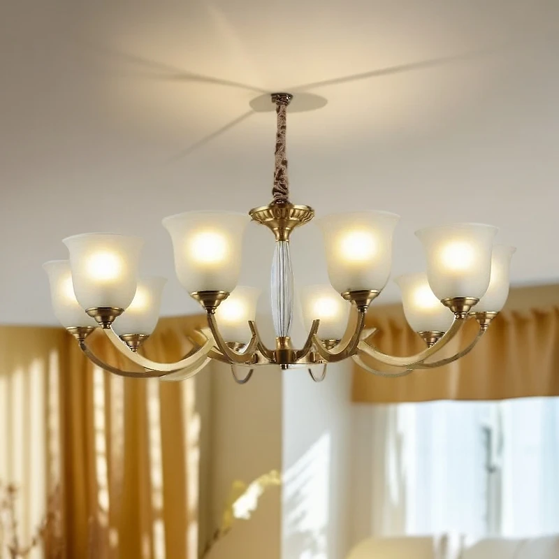 全铜美式复古大气简约客厅餐厅卧室书房灯饰轻奢新中式家用创意