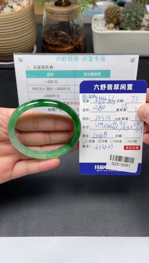 翡翠手镯未镶嵌月****兔D2515091