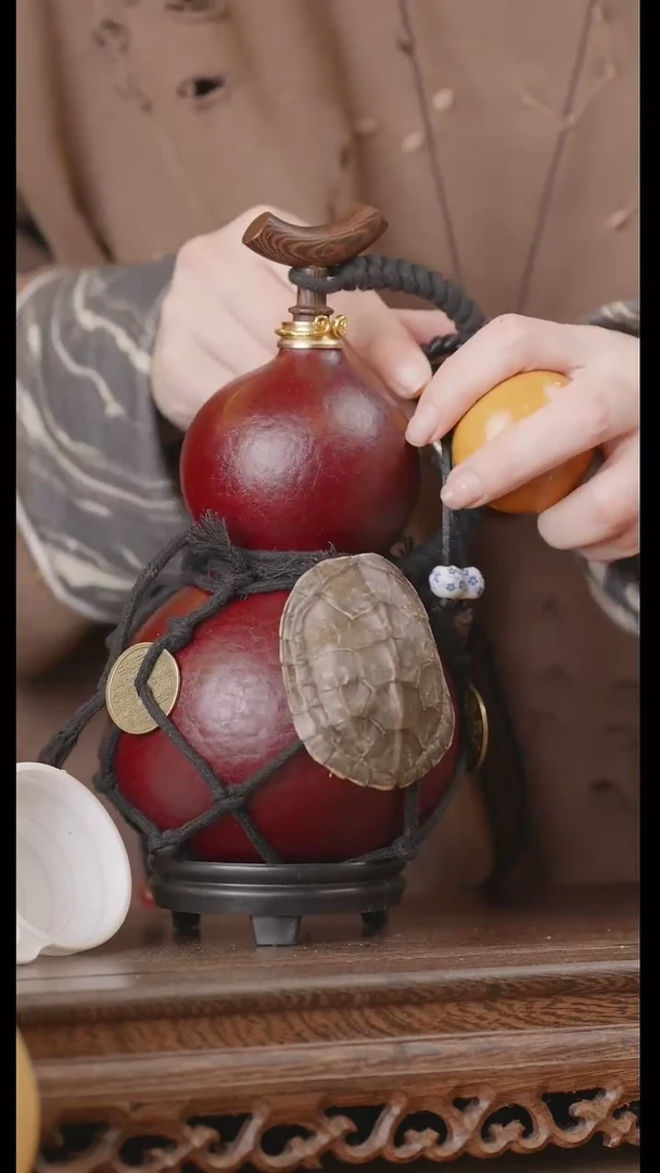 【闪购商品】27号精品天然大漆工艺防渗内胆酒葫芦~