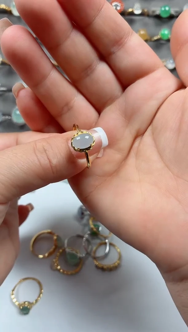 银S925镶嵌戒指翡翠.