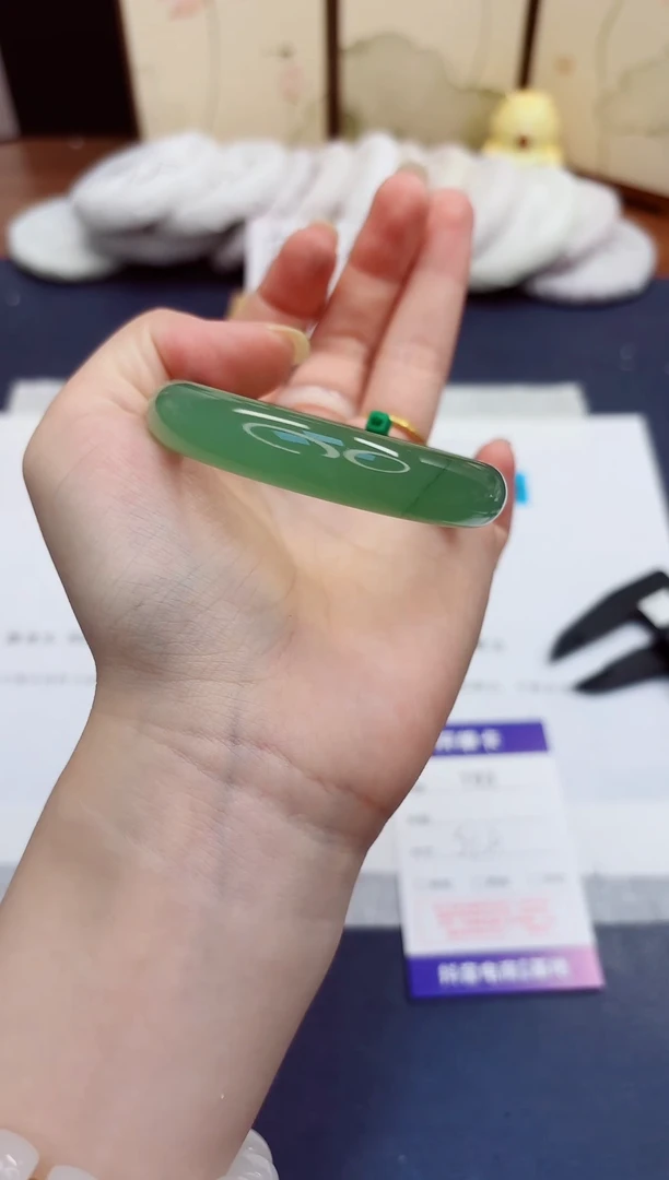 未镶嵌手镯石英质玉193-东陵玉-圈口51