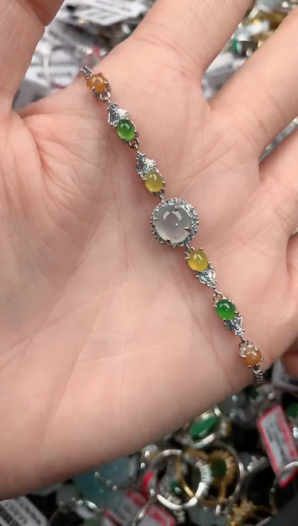 银S925镶嵌戒指翡翠7            9