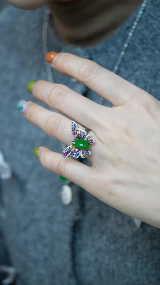 18K金镶嵌戒指翡翠41-戒指/姿/1