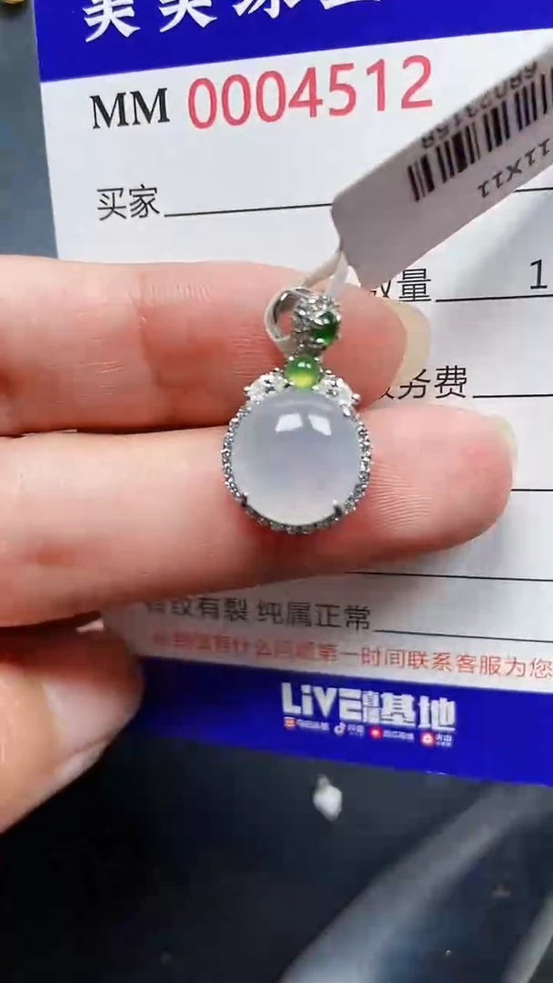 颈饰银S925镶嵌翡翠4512