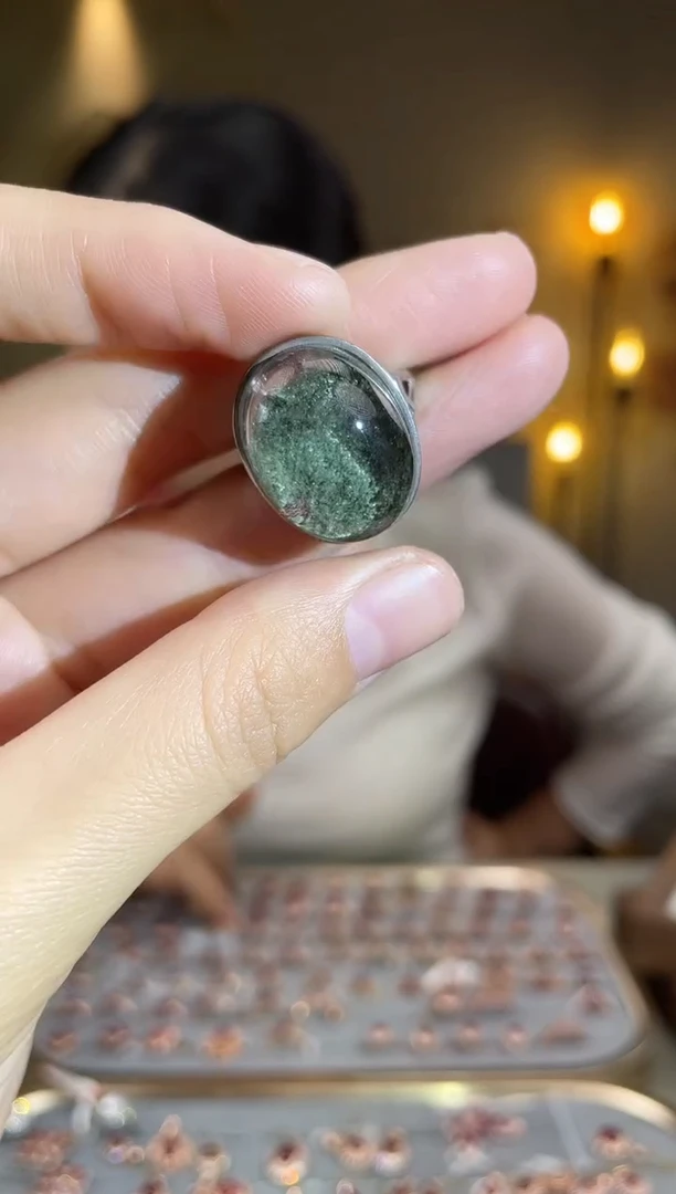 银S925镶嵌戒指水晶手饰