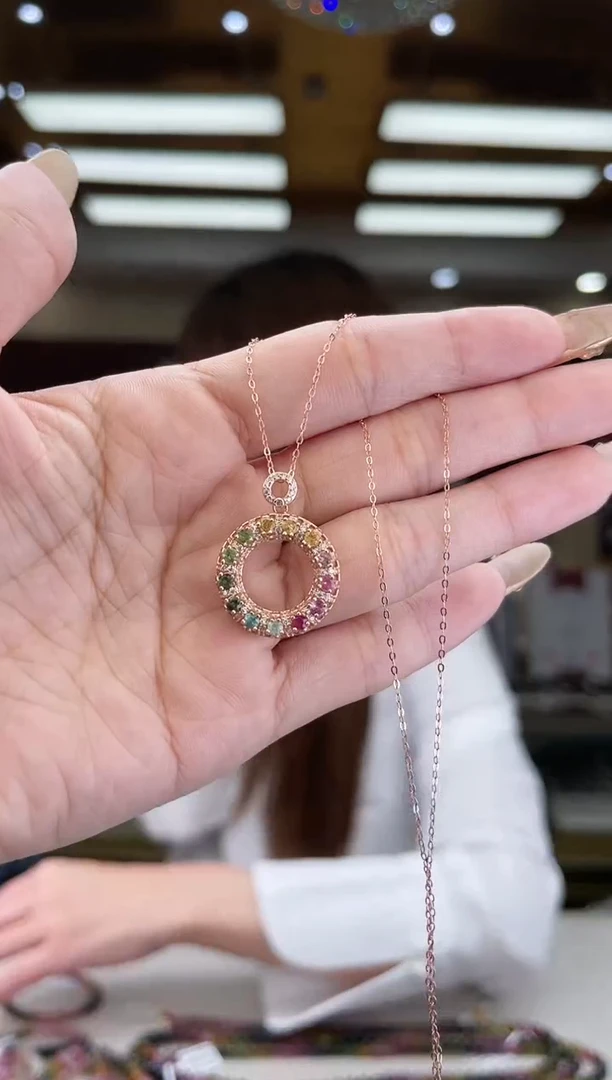 【闪购商品】碧玺/银S925镶嵌碧玺吊坠多样性发货