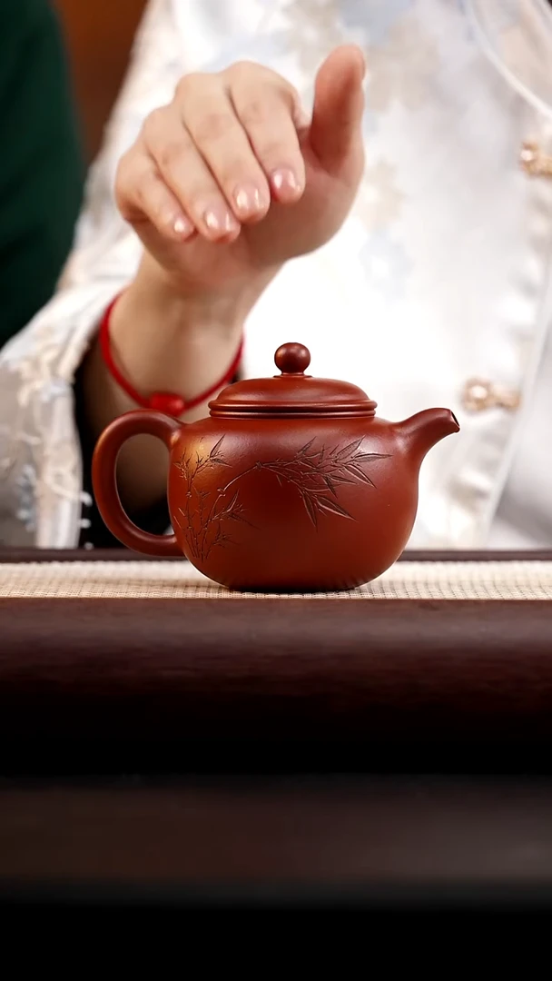 茶壶紫砂龙山朱砂匏尊220cc