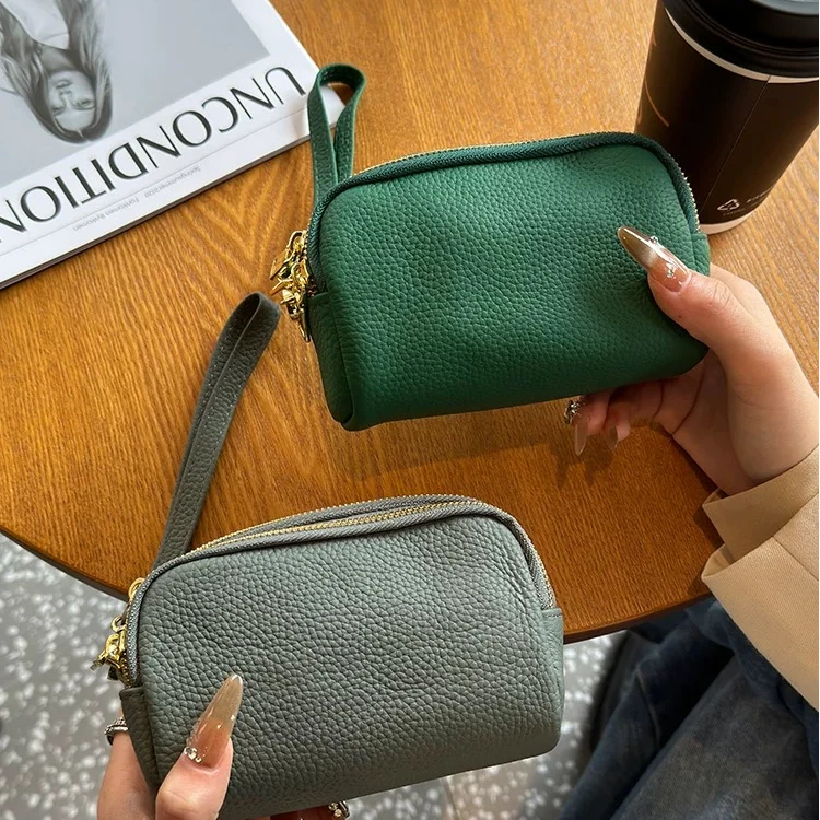 时尚气质三层拉链零钱收纳小包