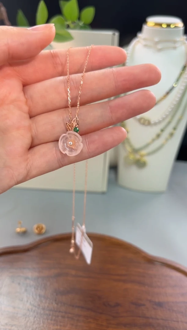 银S925镶嵌颈饰芙蓉石项链