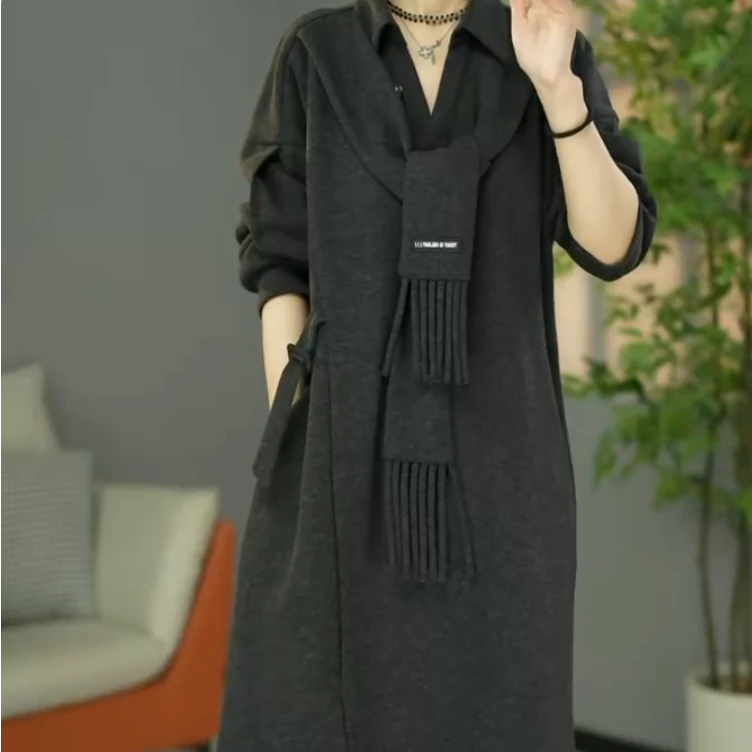 【运补】原创设计师款高货时尚洋气加厚女腔调裙气质连衣裙