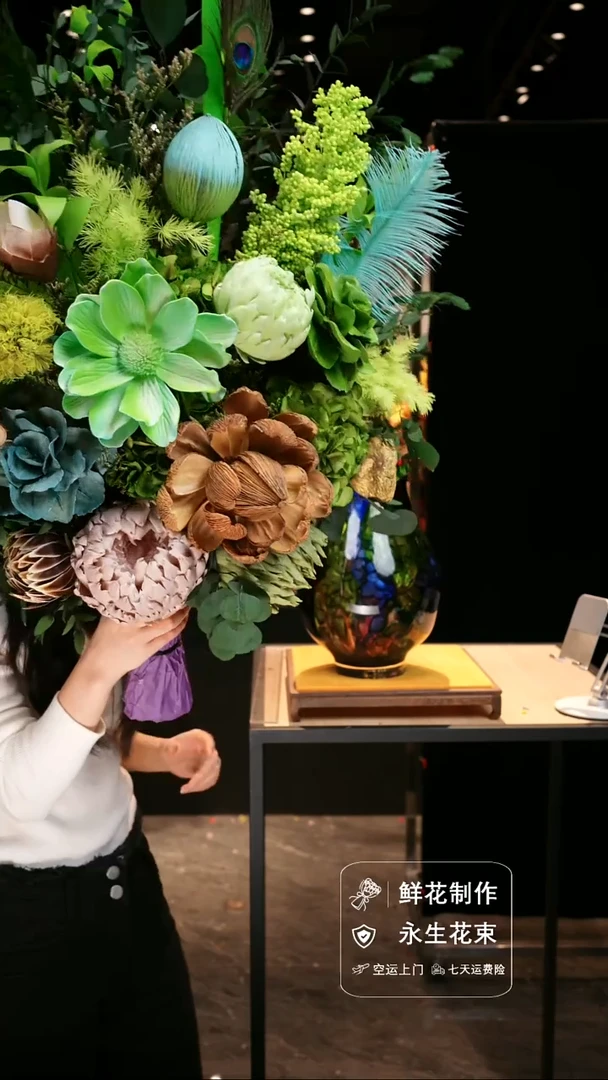 手工艺品琉璃手工花器花束空运包邮送货上门-以图片为准