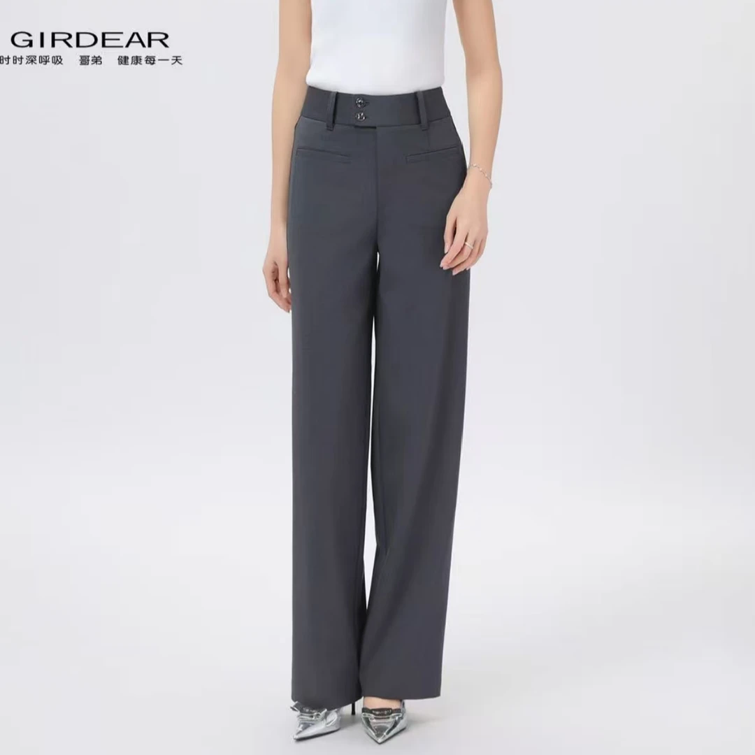 GIRDEAR/哥弟显瘦直筒时尚休闲夏季阔腿裤女装110019