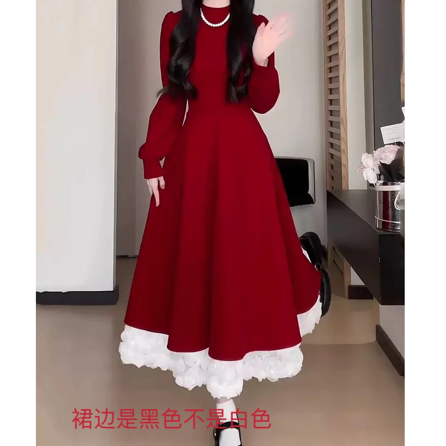 法式设计感网纱拼接连衣裙#6267