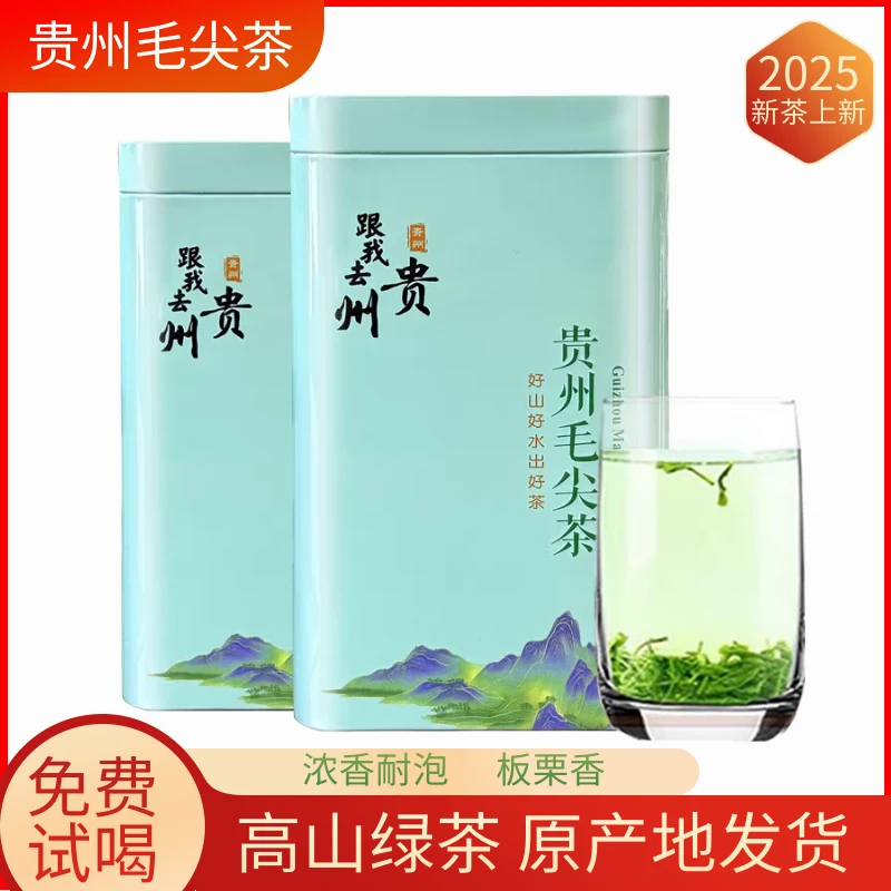【2025新茶】明前茶贵州毛尖绿茶浓香型高山云雾嫩芽简约罐装