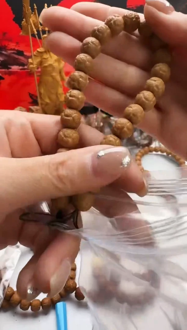 手串猴头核桃得**茶饕餮手雕瑕疵款