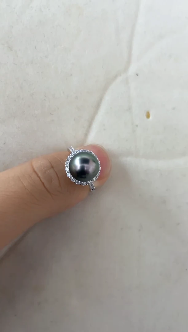 【闪购商品】海水珍珠戒指银S925镶嵌10-11