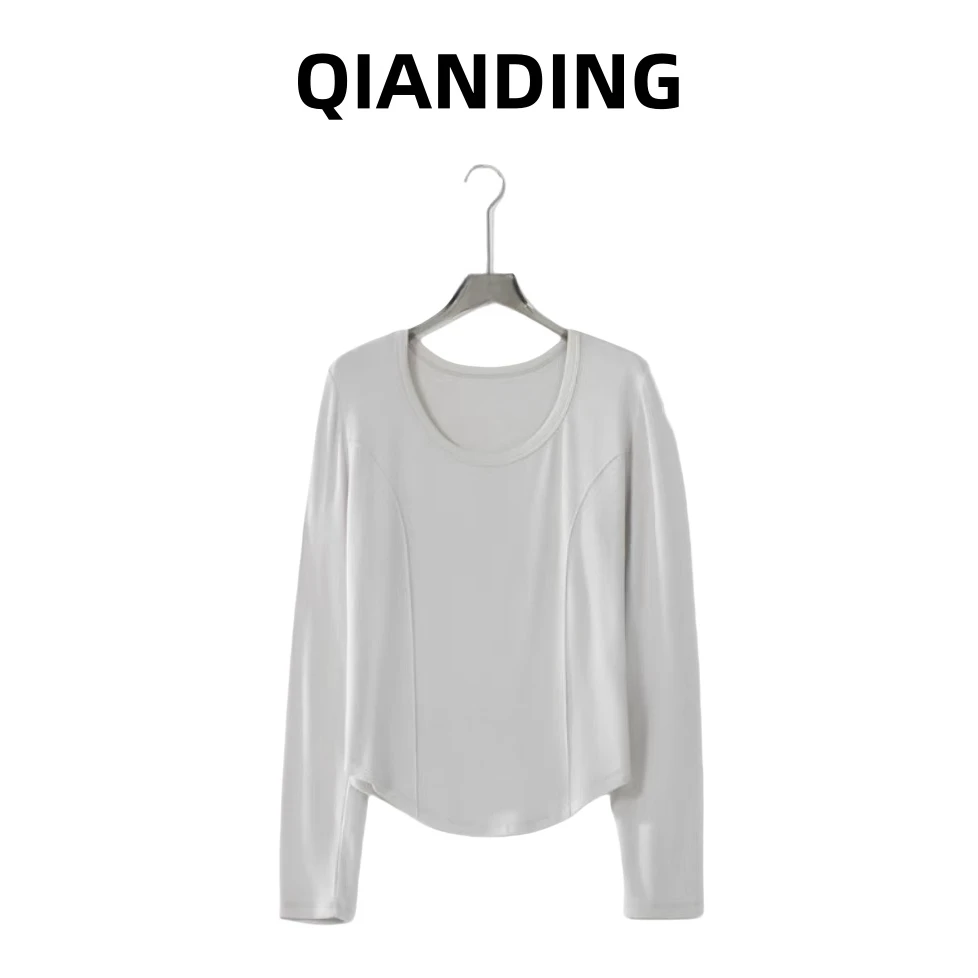 JZ【骨线气质打底衫厚】轻奢极简百搭时尚通勤设计款上衣JZ2520