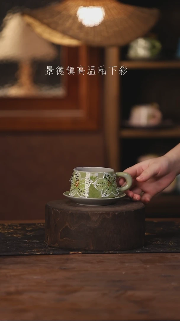 陶瓷景德镇高温釉下手绘陶瓷338