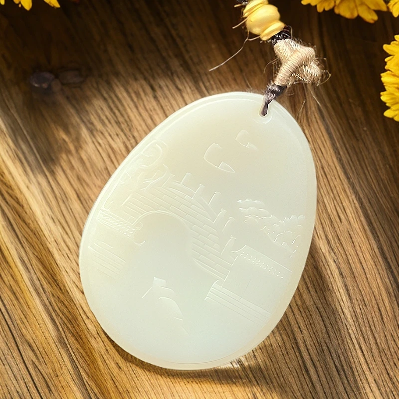 和田玉小桥流水吊坠ZZJ44-1