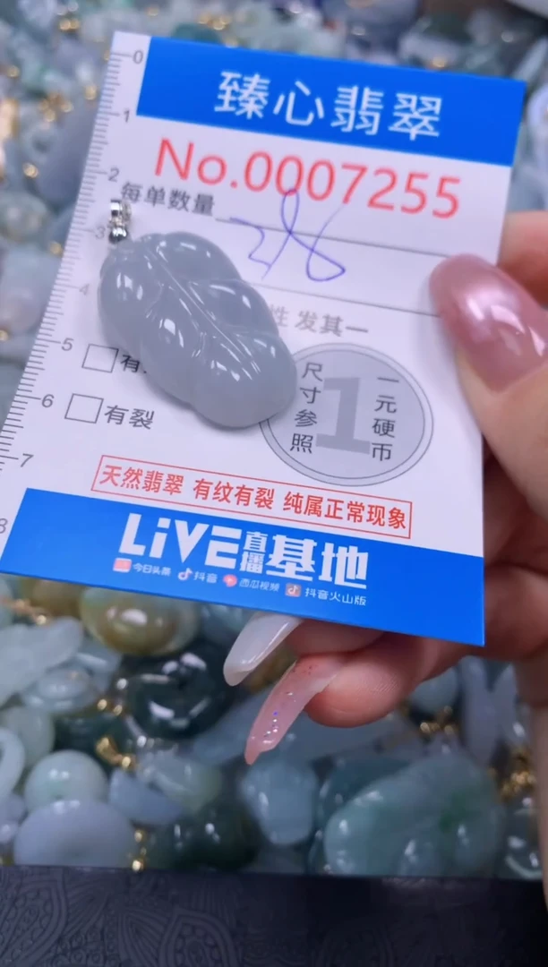 翡翠未镶嵌颈饰含绳0007255