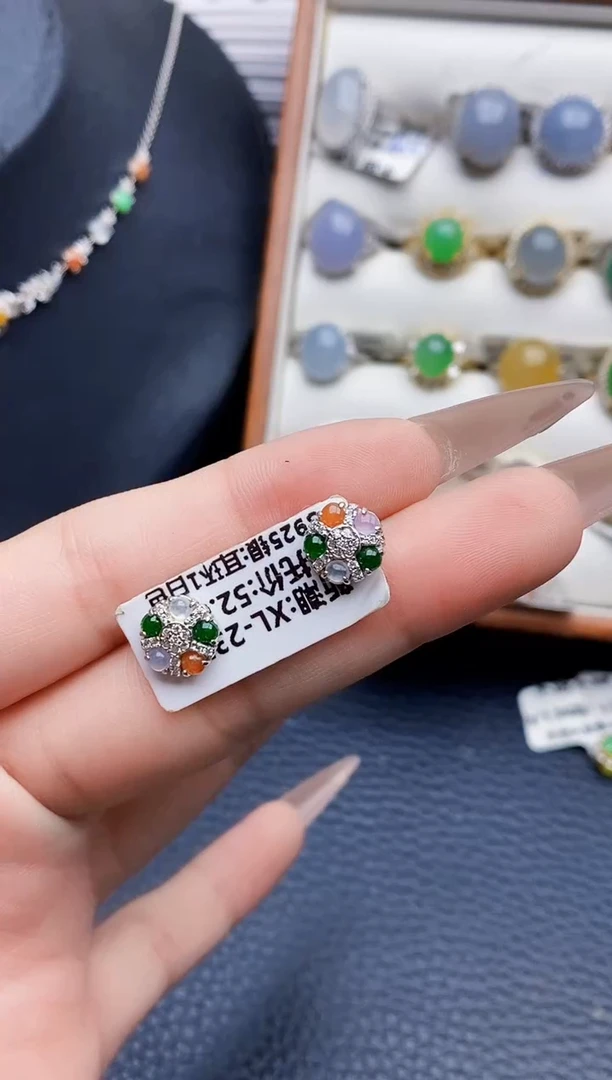 银S925镶嵌戒指翡翠1523