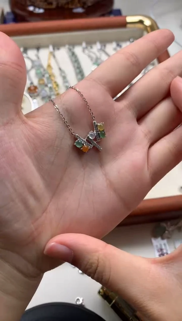 银S925镶嵌戒指翡翠项链21