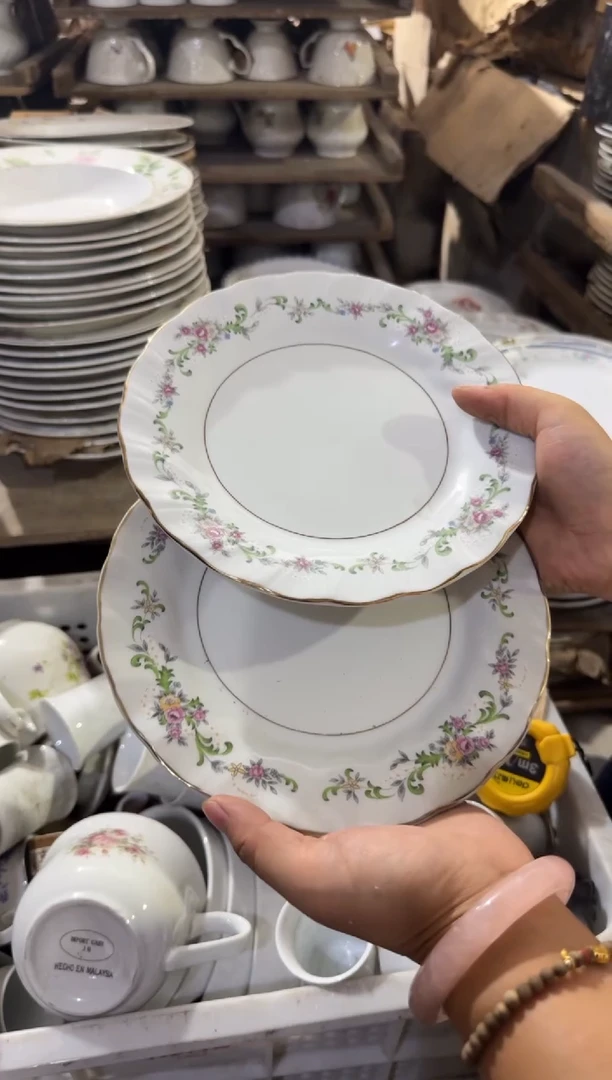 摆件老瓷器出口盘19厘米微瑕请慎拍