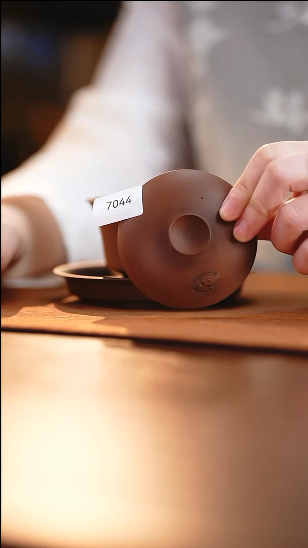 雲梦茶器紫陶盖碗7044