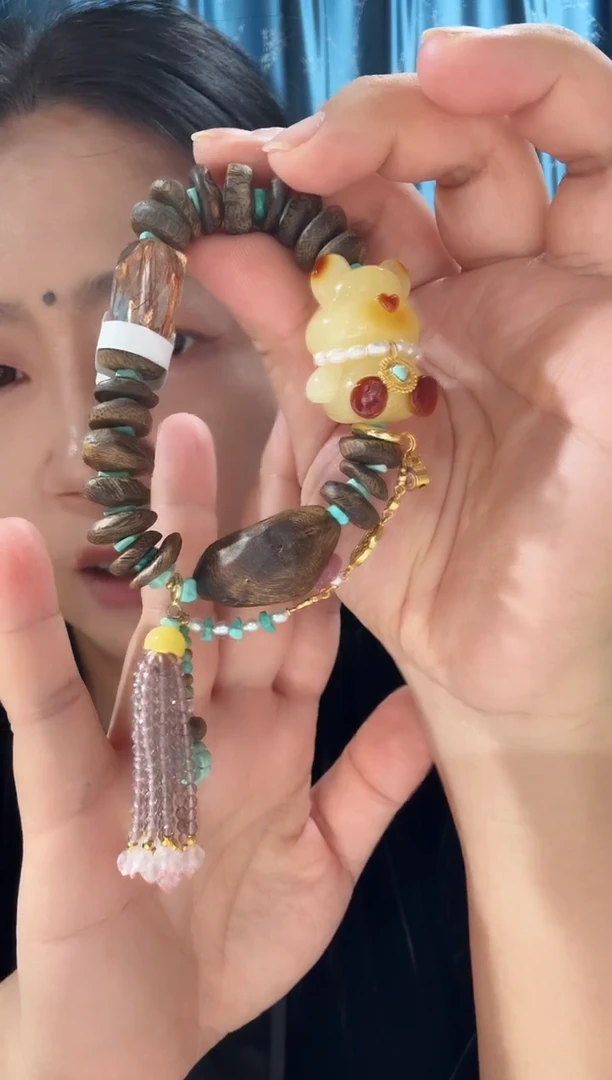 手链蜜蜡未镶嵌蜜蜡小熊手链