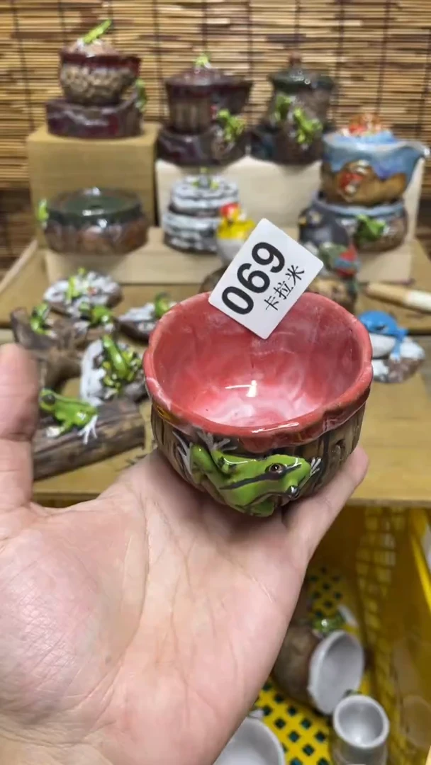 靓**！069精美粗陶手工柴烧