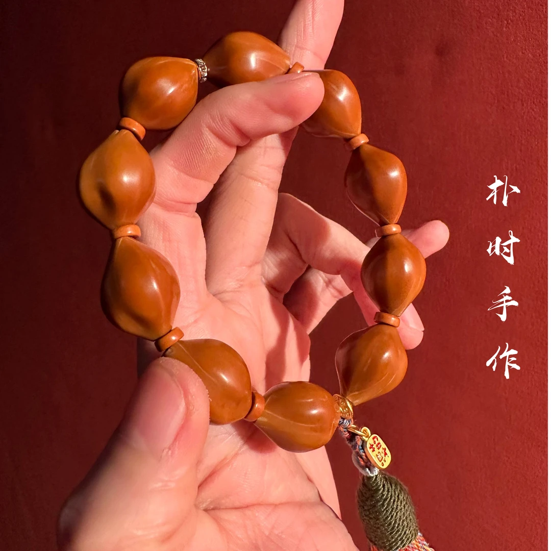 梅林铁核素串 精打磨 橄榄核手串