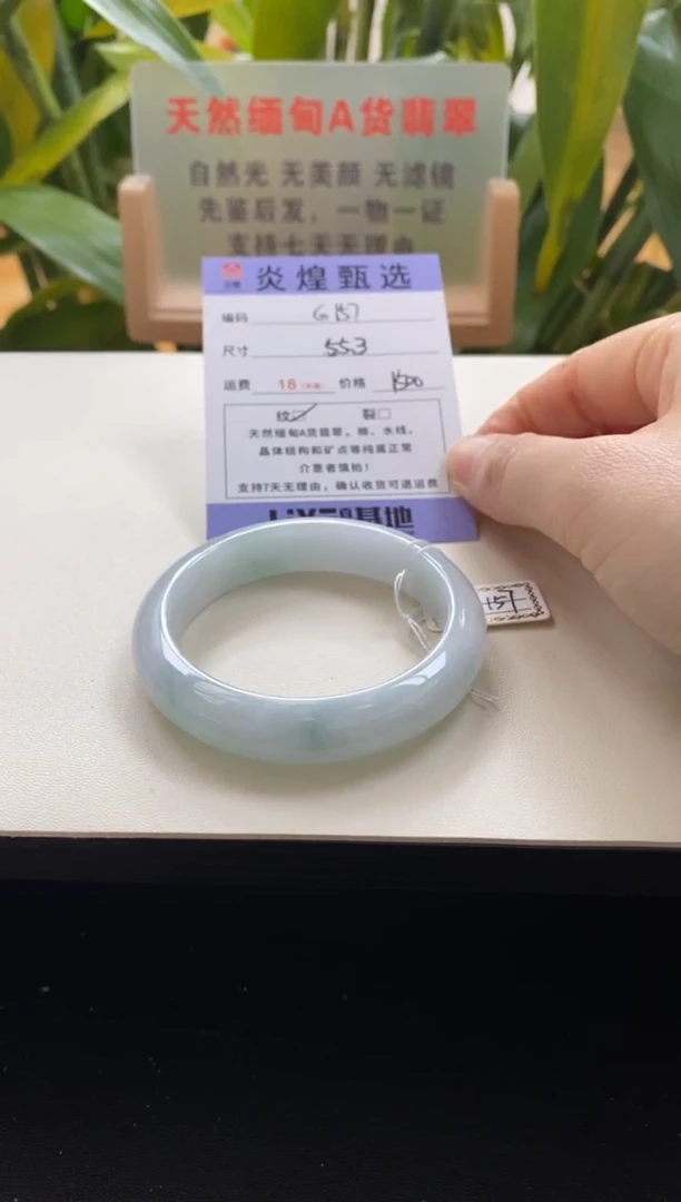 未镶嵌手镯翡翠圈口55.3编码g157
