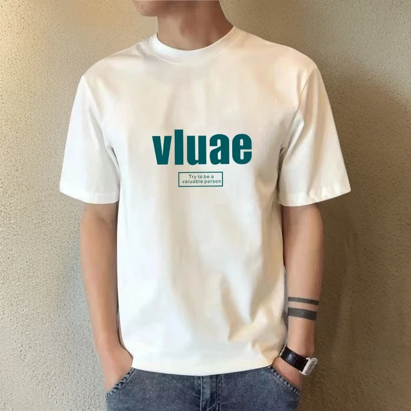 2025夏季新款美式冰T短袖潮流男士百搭白色宽松休闲半袖男女同款