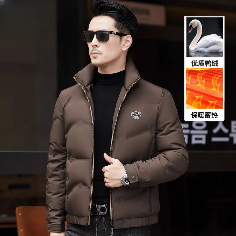 轻薄羽绒服男士2025冬季立领鸭绒夹克中青年时尚休闲短款外套冬装
