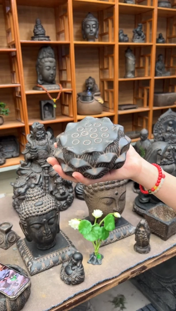 陶土【火山泥】莲蓬实心底座