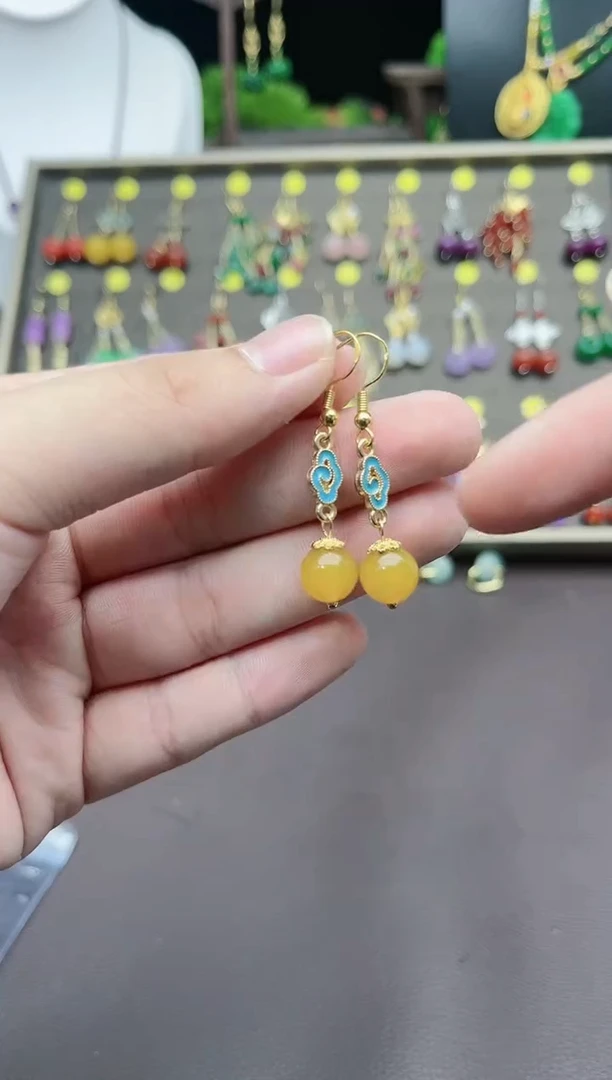 【闪购商品】玛瑙/玉髓耳钉银S925镶嵌533000