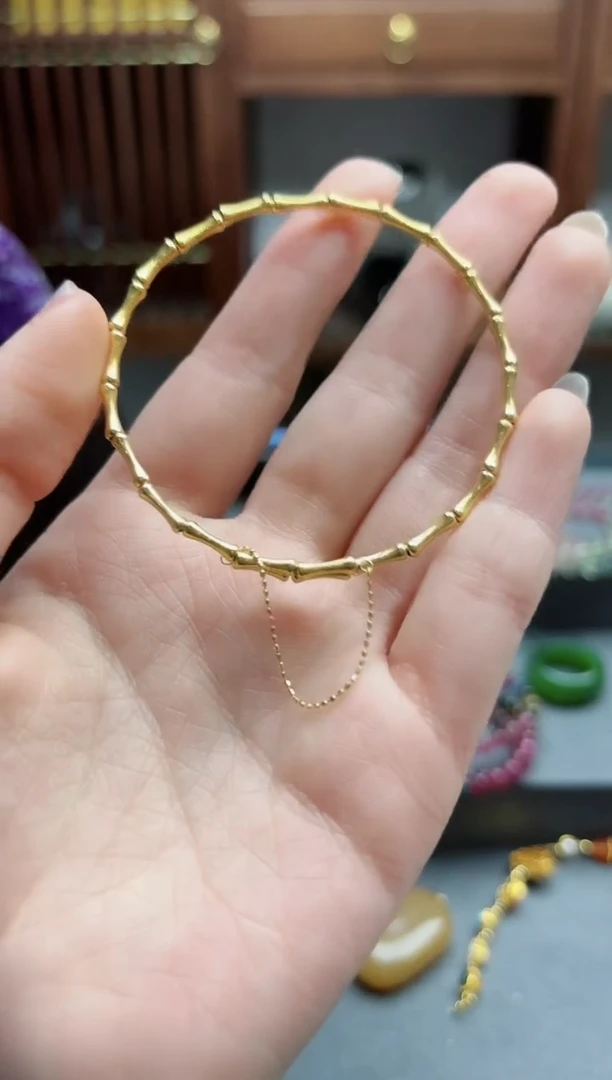 【闪购商品】18K金手镯18k金竹节手镯 MY