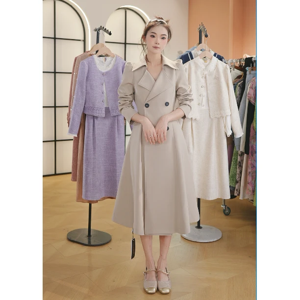 【送腰带】25春秋季新款休闲时尚气质翻领通勤百搭女士连衣裙QY0069