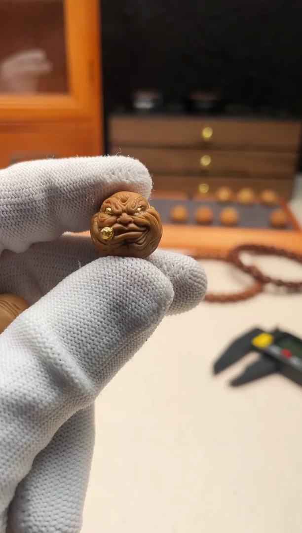 手串猴头核桃镶金单颗烟鬼