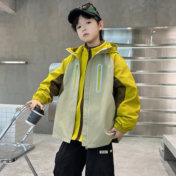 男童冲锋衣三合一可拆卸2025新款秋冬季中大儿童夹棉加厚外套