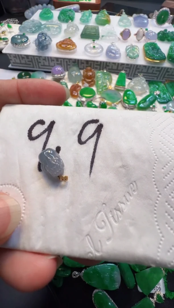 翡翠18K金镶嵌吊坠(不含链)-****️9.9