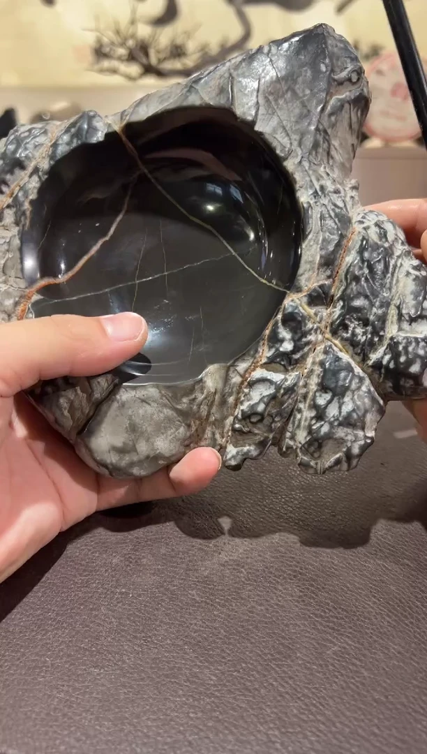 吃*意境典雅砚台烟缸香炉摆件