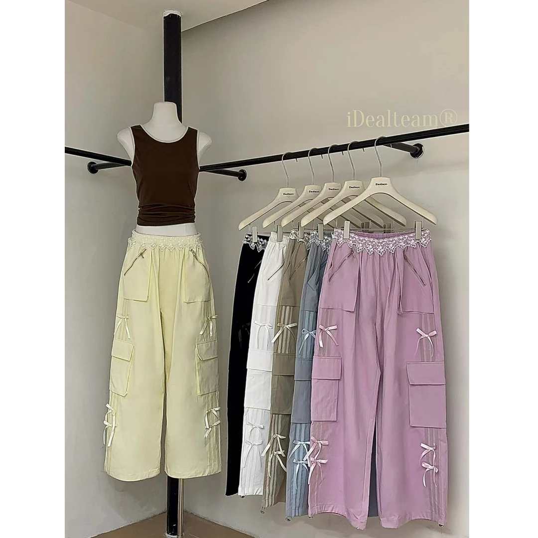 十三行inss-夏季福秒蝴蝶结宽松设计感工装裤#50293