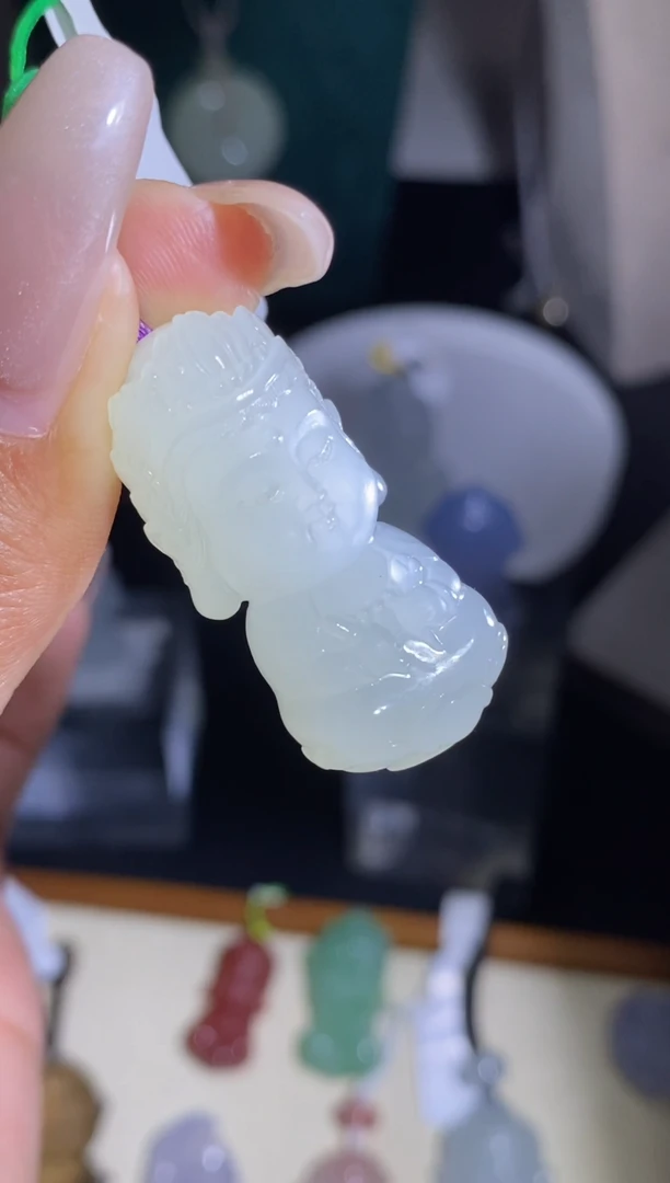 颈饰未镶嵌和田玉金**志虚空宝宝佛