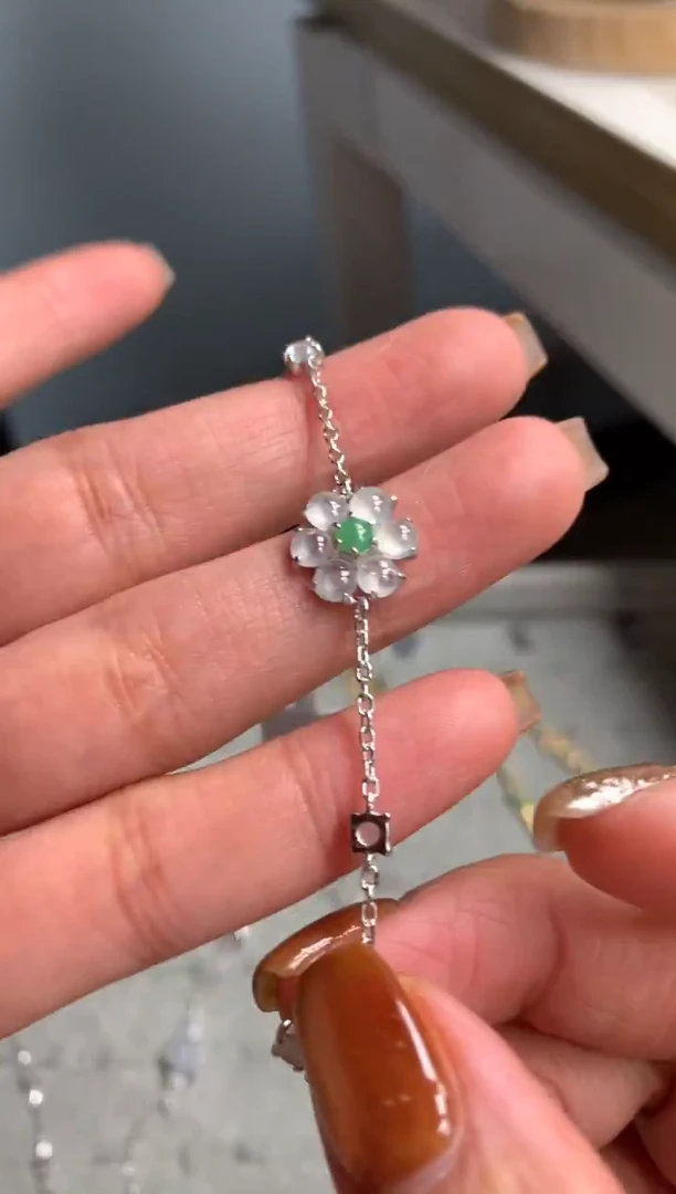 银S925镶嵌戒指翡翠手链