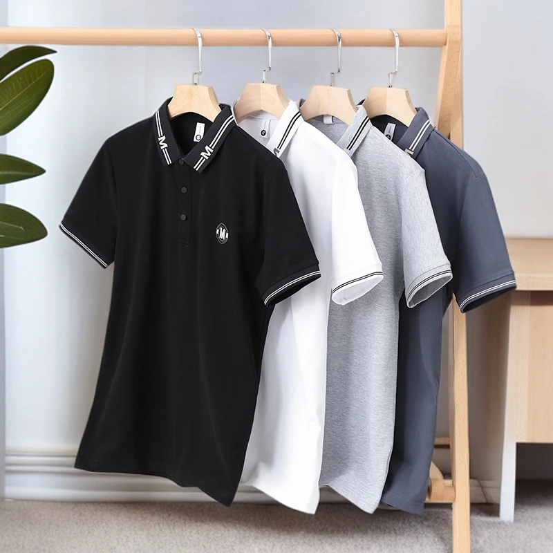 男装夏款短袖POLO衫商务时尚翻领T恤男士休闲运动透气潮流简约