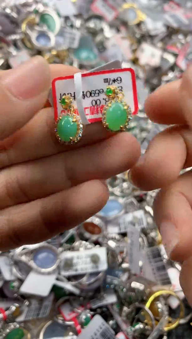 银S925镶嵌戒指翡翠222----3