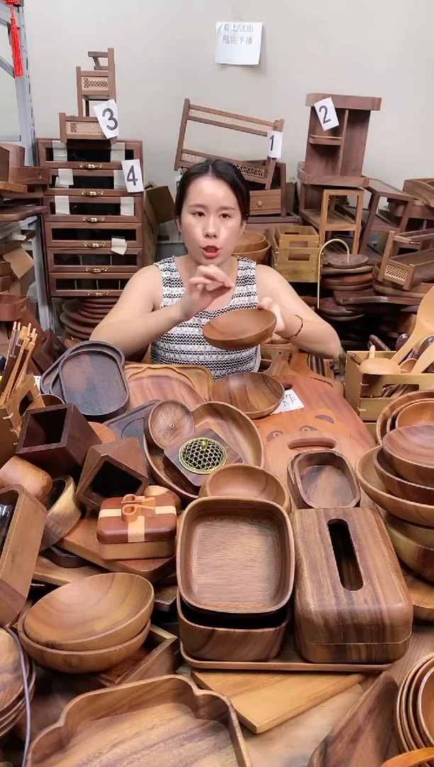 南美胡桃木深碟15*5cm  内销