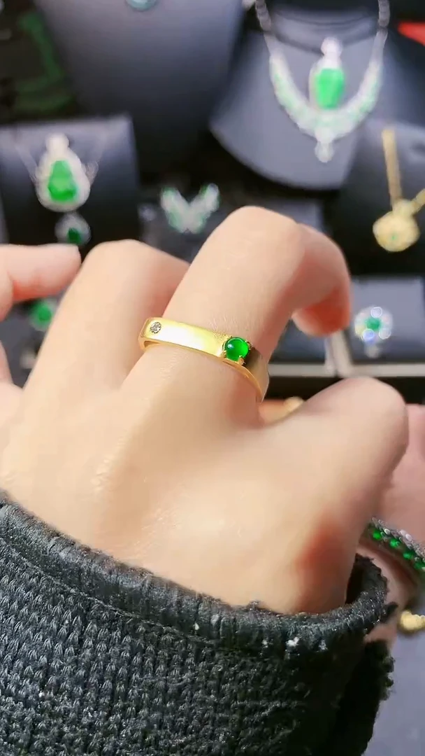 【闪购商品】翡翠戒指银S925镶嵌戒指