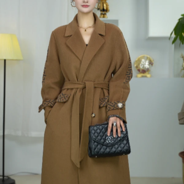 赫本风羊毛大衣韩版宽松中长款赫本风秋冬季气质设计师时尚经典